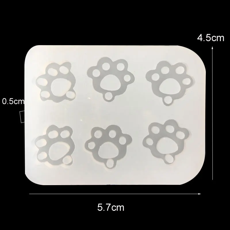 Ornament Perforated DIY Silicone Mold UV Glue Epoxy Resin Kitten Claw Footprints Baking Accessories for Pendants | Дом и сад