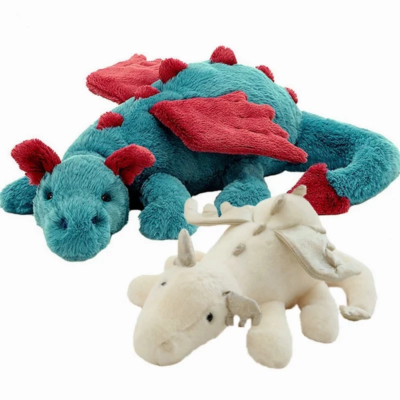 

Fluffy Hair Blue Pterosauria Dragon Rabbit plush Toy Stuffed evil Red Fly Wings Fire Dragon Plushies Doll toys for Children boy