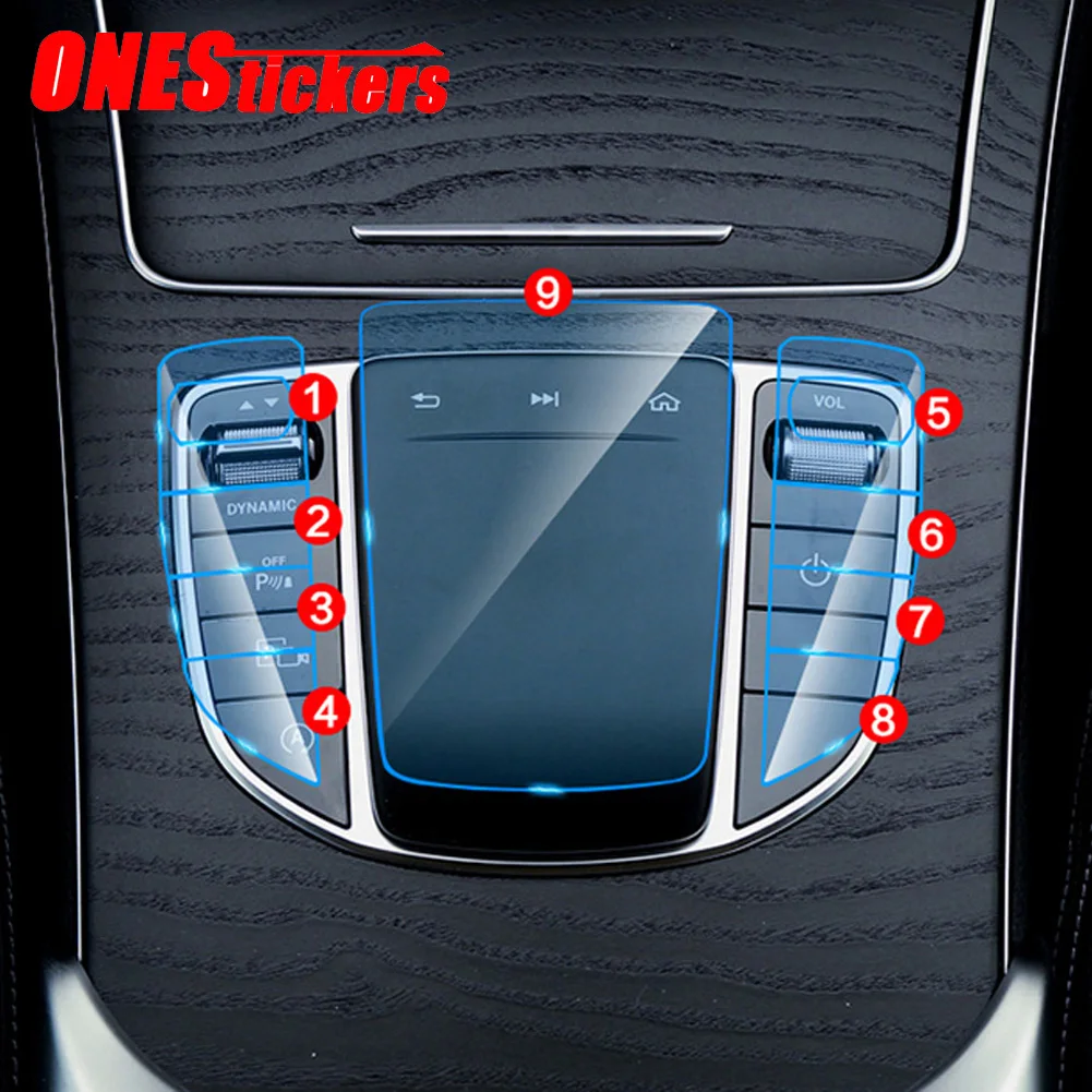 For Mercedes Benz E Class W213 C W205 GLC X253 Car Center Console Multimedia Mouse Button TPU Protector Film Accessories | Автомобили и