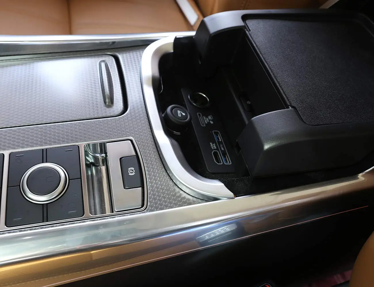 Накладки на центральный подлокотник для Land Rover Range Sport 2018 2019 из АБС-пластика |