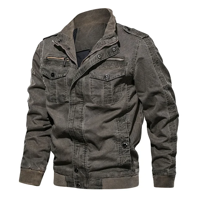 Gray ReFire gear осенние винтажные тактические джинсовые куртки мужские куртка-бомбер, авиационная куртки в армейском Военном Стиле Зимние хлопковые джинсы для мотоциклистов пальто - Цвет: Gray