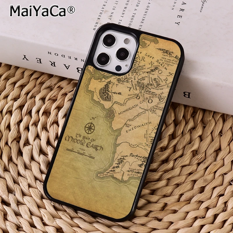 Чехол для телефона LOTR с картой ближней земли iPhone 14 5s 6s 7 8 plus XR XS 11 12 13 pro max Samsung Galaxy S21