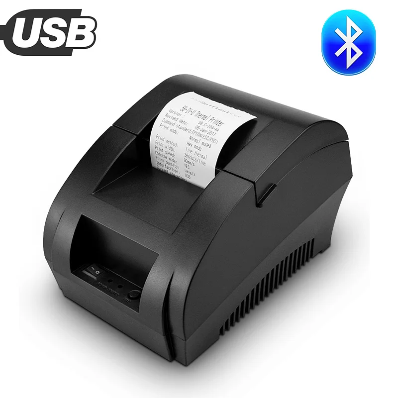 

Thermal Printer 58mm Receipt Ticket Printer with Bluetooth USB Port For Mobile Phone Windows Supoort Cash Drawer ESC/POS