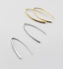 Минималистичные серьги-Крючки GTLE2746, 1 пара, настоящие однотонные серебряные серьги с подвеской U, ювелирное украшение в виде блестящего крючка