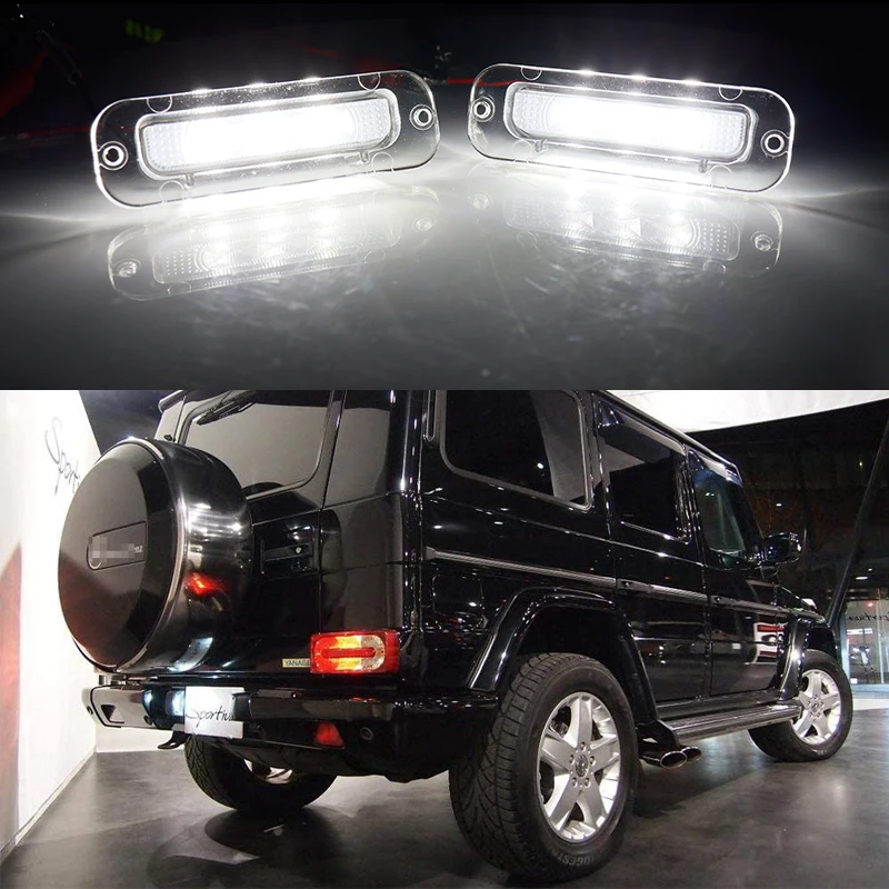 Белая светодиодная лампа для номерного знака iJDM For1990-2012 Mercedes-Benz W463 G500 G550 G55 AMG |