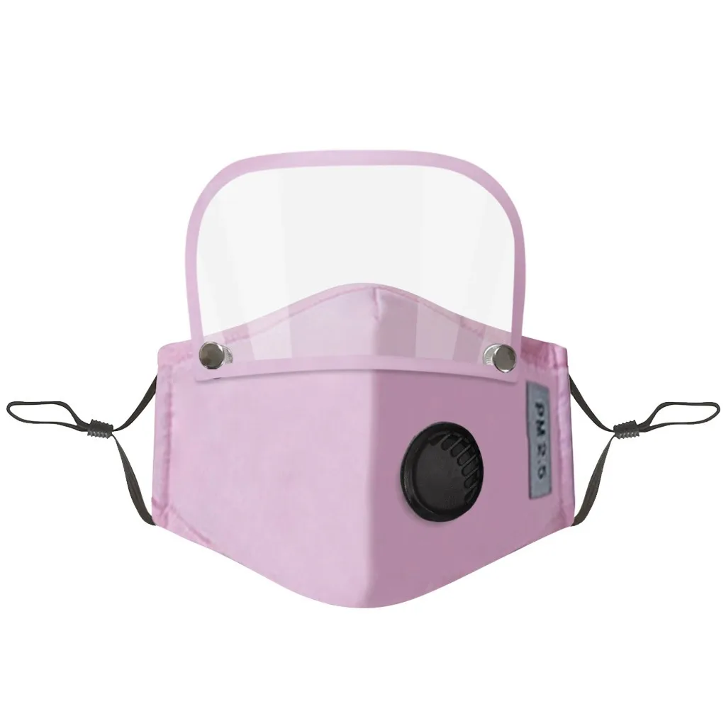 

Fast Delivery Adults Washable Reusable Solid Face Mask With Filter And Detachable Eye Shield Mascarilla reutilizable Headband