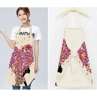 apron for the master waistband fairy print household cleaning apron woman kitchenware cotton linen housework new
