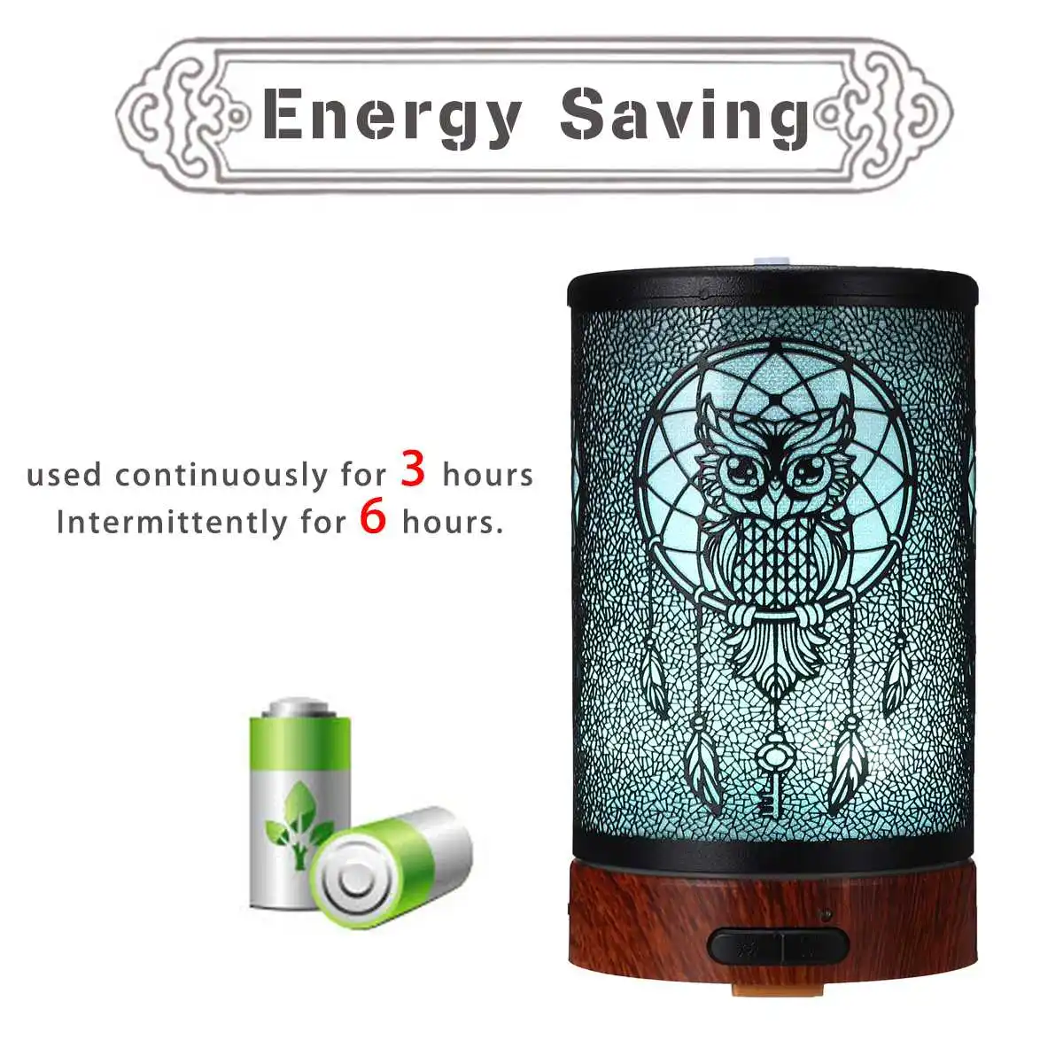 

12W 100ml Owl Pattern Intelligent LED Lamp Essential Oil Humidifier Air Aromatherapy Diffuser Purifier Noiseless Iron Mist Maker