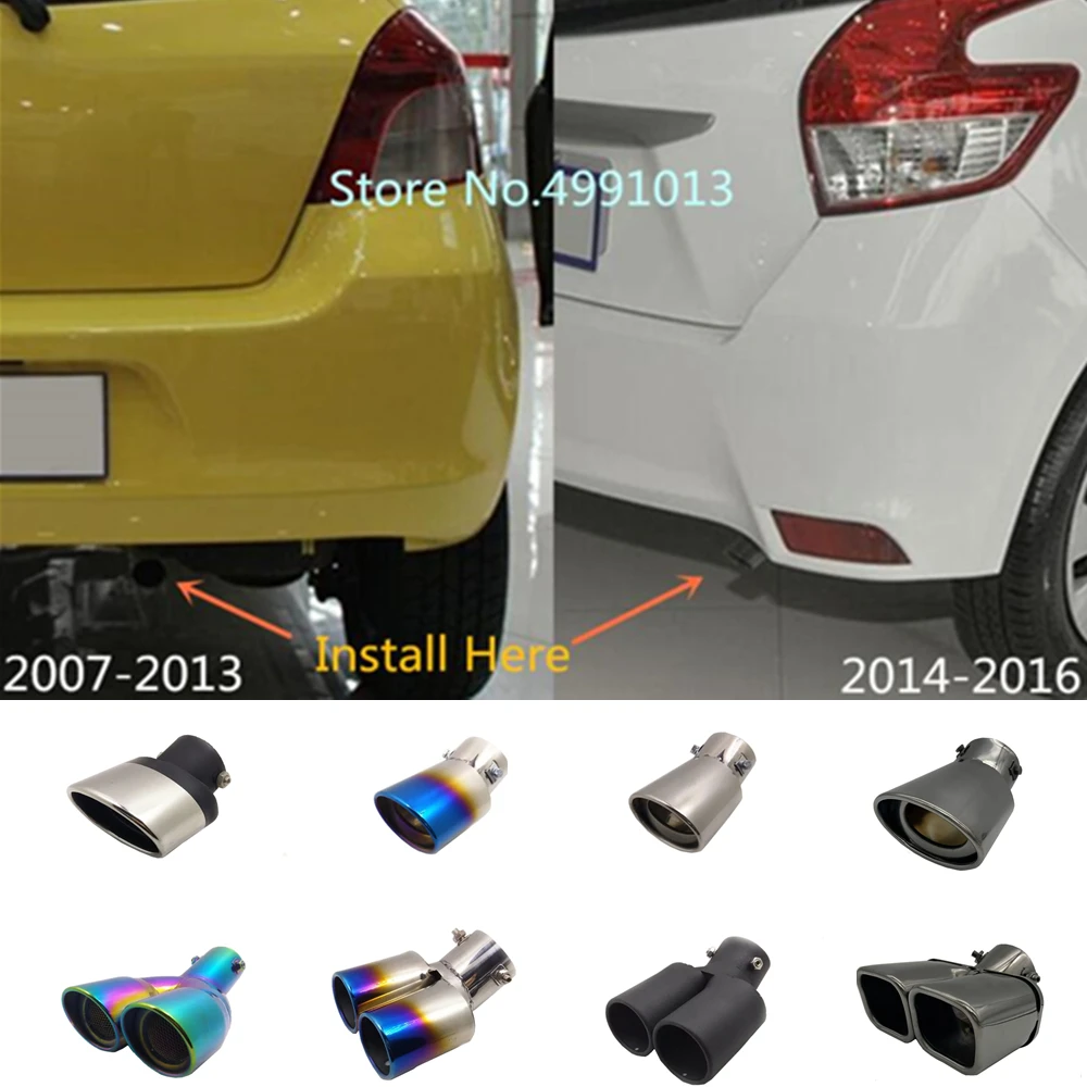 

For Toyota Vios/Yaris sedan 2007 2008 2009-2016 car cover muffler exterior back pipe dedicate exhaust tip tail outlet ornament