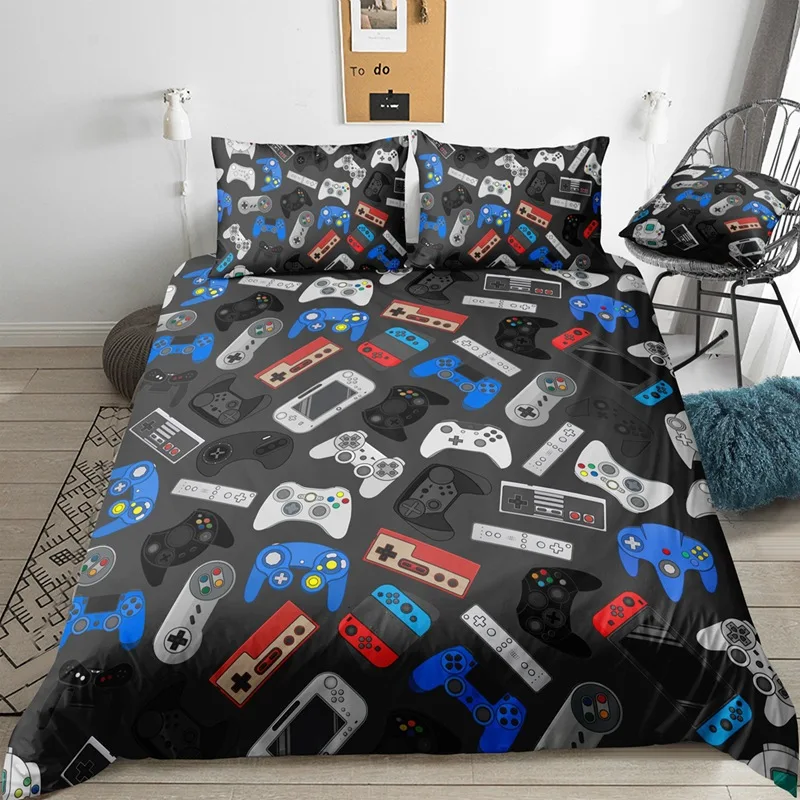 

Home Children Bedding Set Gamer Joysticks Duvet Cover Set for Boys Full Size Teens Kids Gaming Comforter Cover with Pillowcase