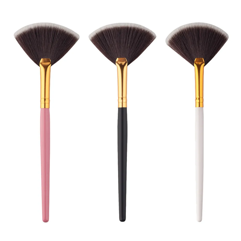 

Crismo Makeup Brushes Set Professional Nylon Hair Fan Brush Portable Slim 1pcs Beauty Black Pinceis De Maquiagem Profissional