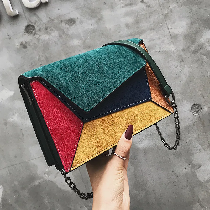 

2021 new fashion fashion frosted shoulder bag Korean messenger bag fashion color contrast small square bag