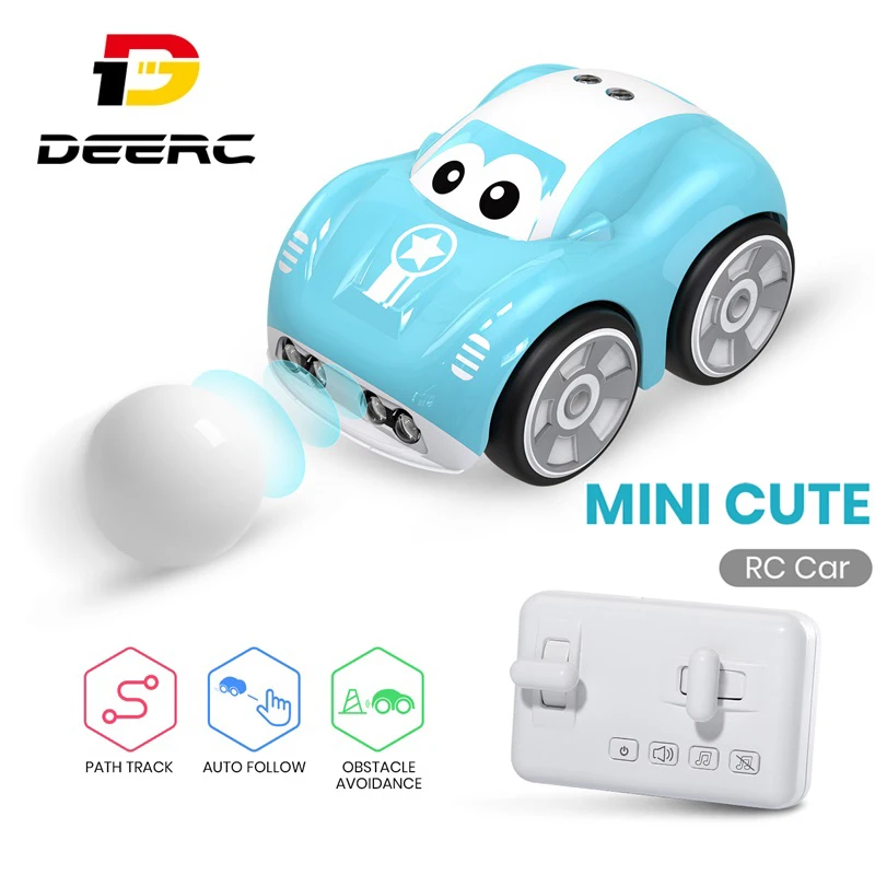 

Мини-машинка DEERC, радиоуправляемая, 2,4 ГГц, Интеллектуальный режим, умная музыка, милые игрушки для детей, DE33