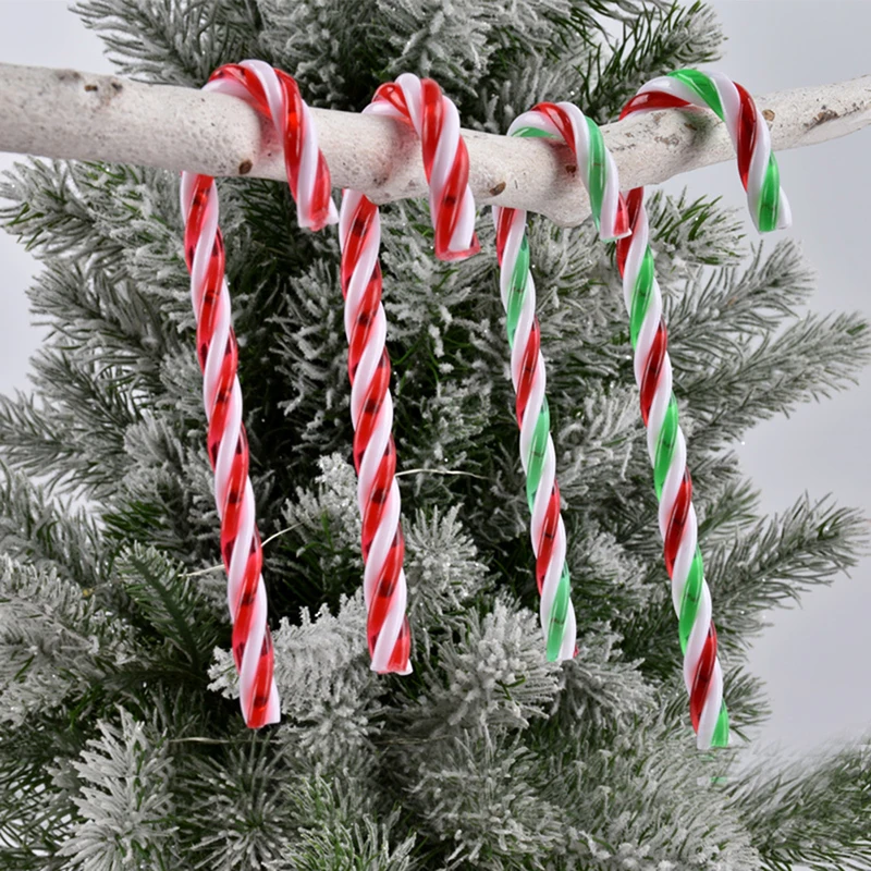 

6pcs Christmas decorations plastic candy cane Christmas colorful bigger crutches