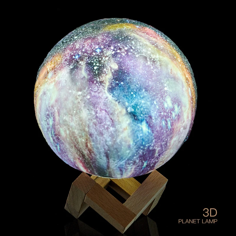 3D светодиодные Ночники для спальни гостиной Декор лампа в виде Луны планеты