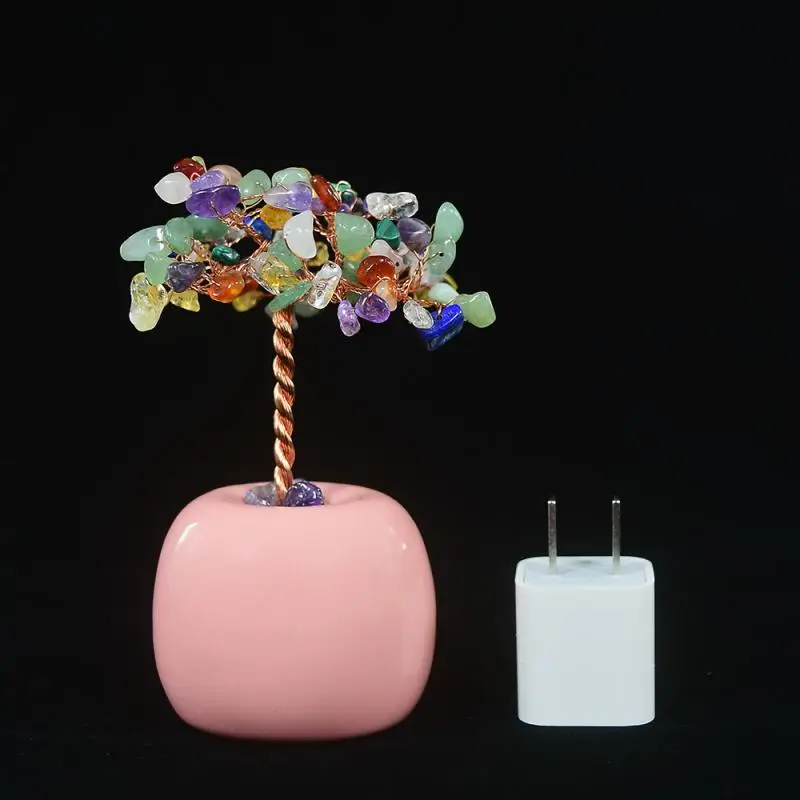 

Natural Crystal Tree Amethyst Rose Quartz Olivine Lucky Tree Decor Agate Slices Gravle Stone Mineral Ornaments Home Decor Gifts