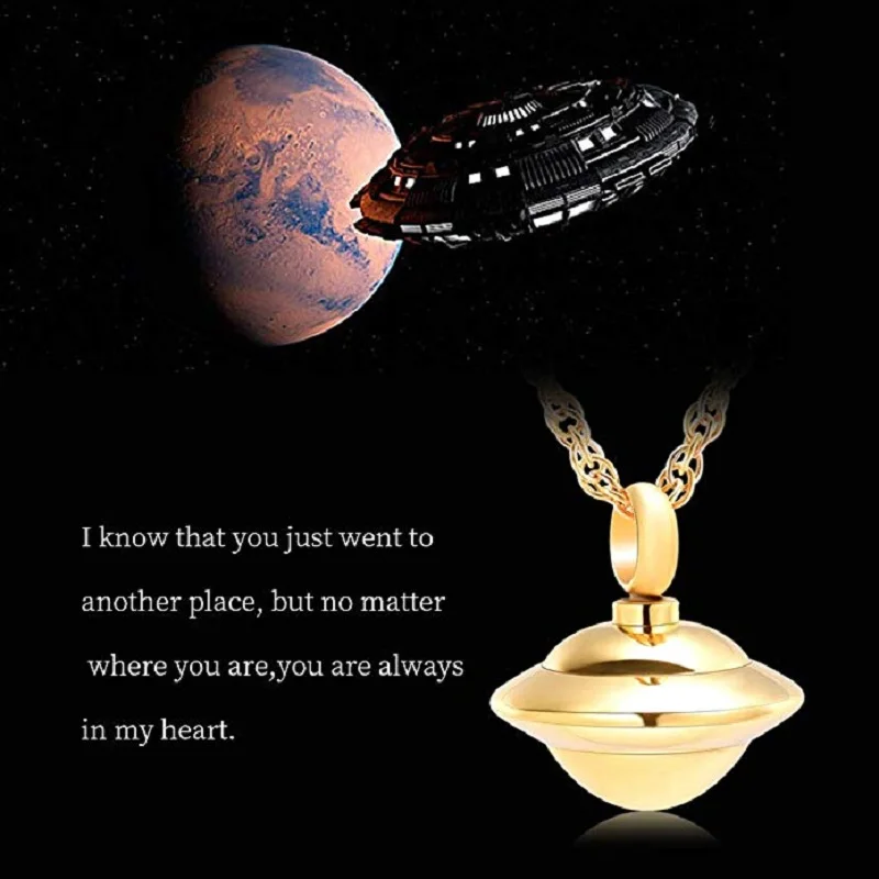 IJD10065 памятный сувенир для кремации из нержавеющей стали золотой космический