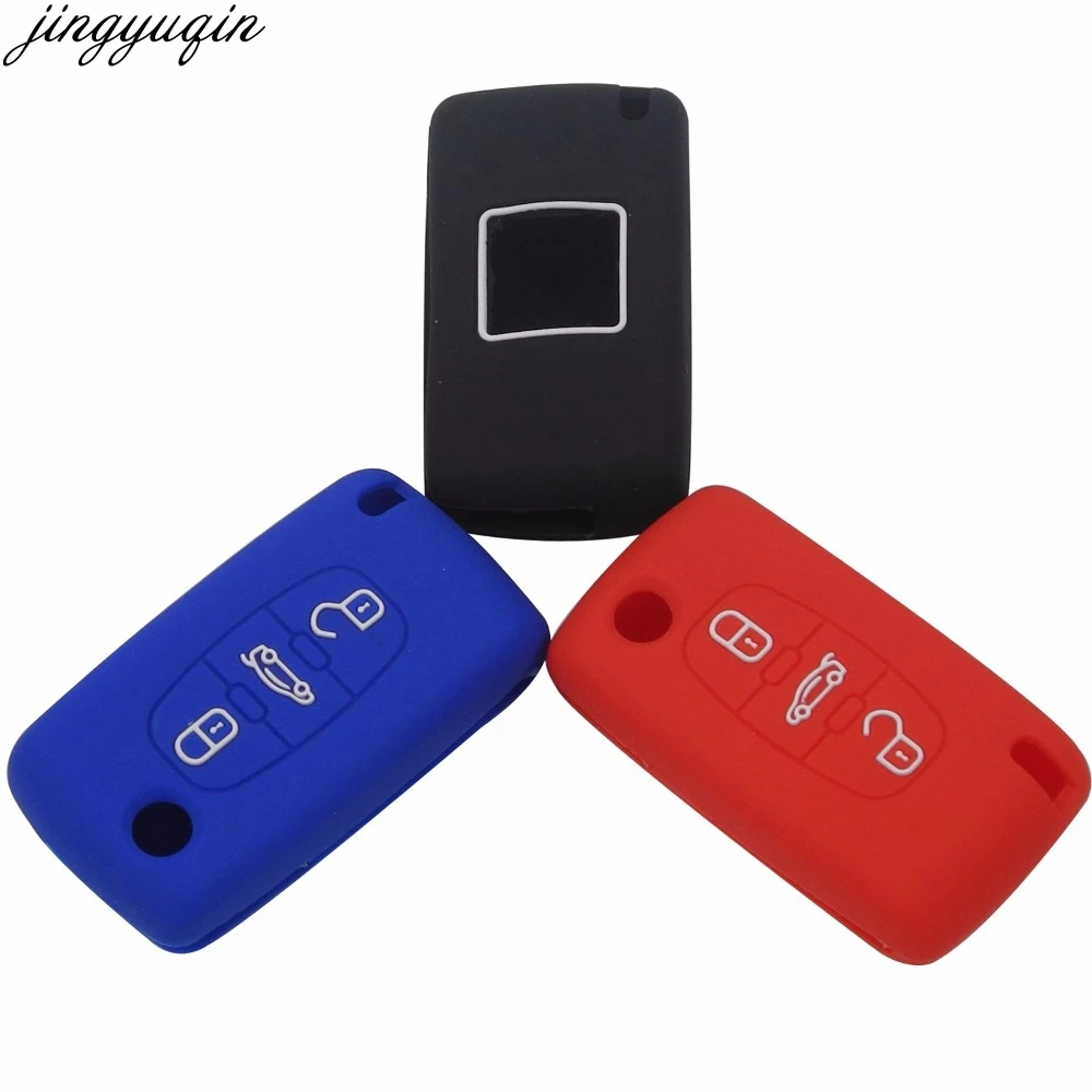 3 кнопки дистанционного управления силиконовый чехол для ключей peugeot 207 407 Citroen C4 C5