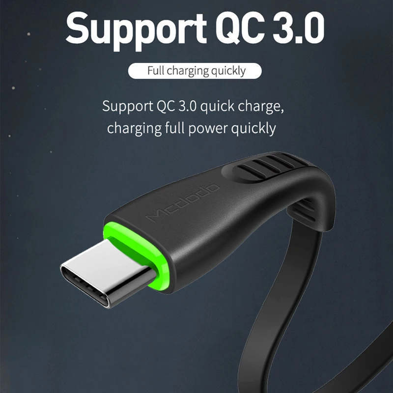 Mcdodo usb type C кабель для samsung S9 Быстрая зарядка 3A зарядки телефона USB Xiaomi mi9 Redmi note 7 A2