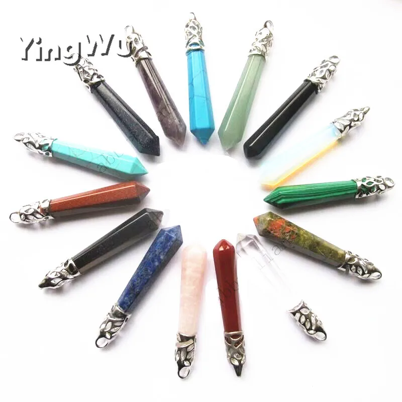 Шестигранная остроконечная рейки натуральная чакра Подвеска из камня и хрусталя