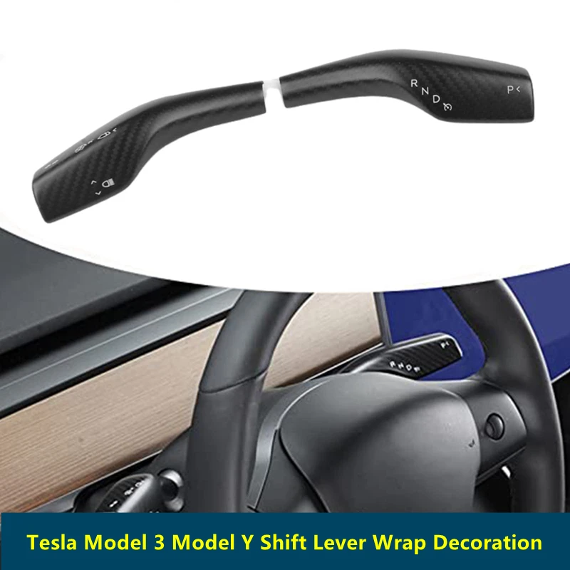 

Gear Shift Cover for Tesla Model 3 Model Y Accessories Carbon Fiber Pattern Car Interior Decorationn Accessories