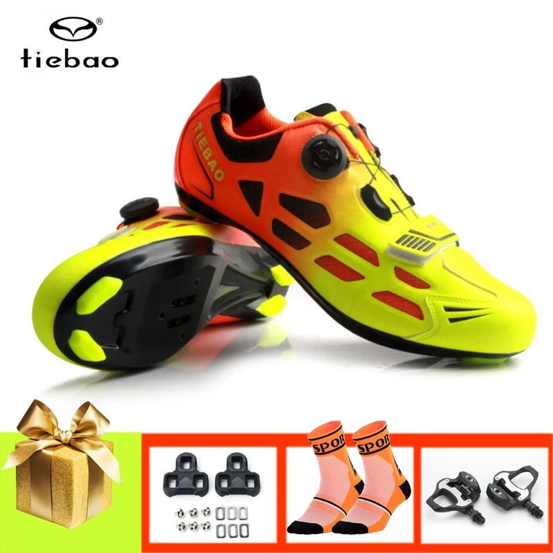 TIEBAO Road bike shoes sapatilha ciclismo men women breathable cycling shoes Non-slip sole self-locking bicycle bike sneakers