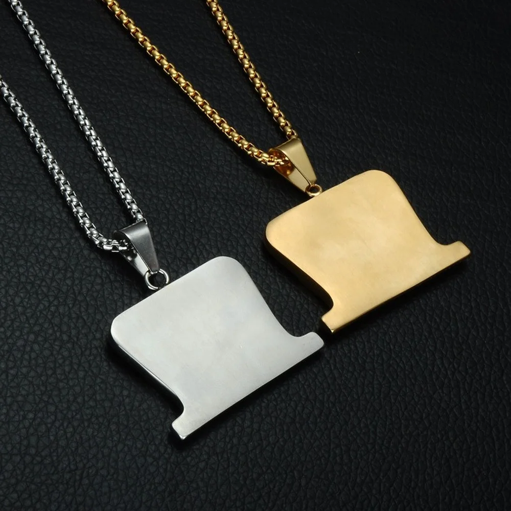 

2021 new European and American fashion trend men's party titanium steel razor fader pendant hip hop rock metal necklace jewelry