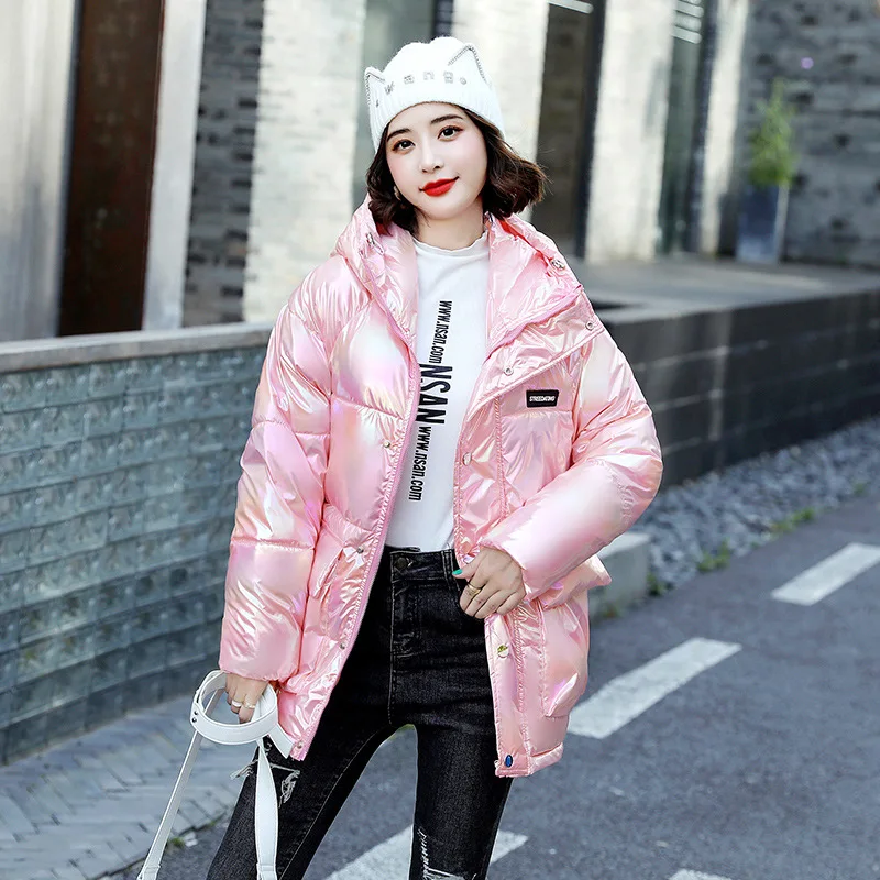 

Women's Coat Colorful Bright Face Cotton-padded Clothes Women's Tide Winter Padded Jacket Women Loose Padded Padded Jacket Women