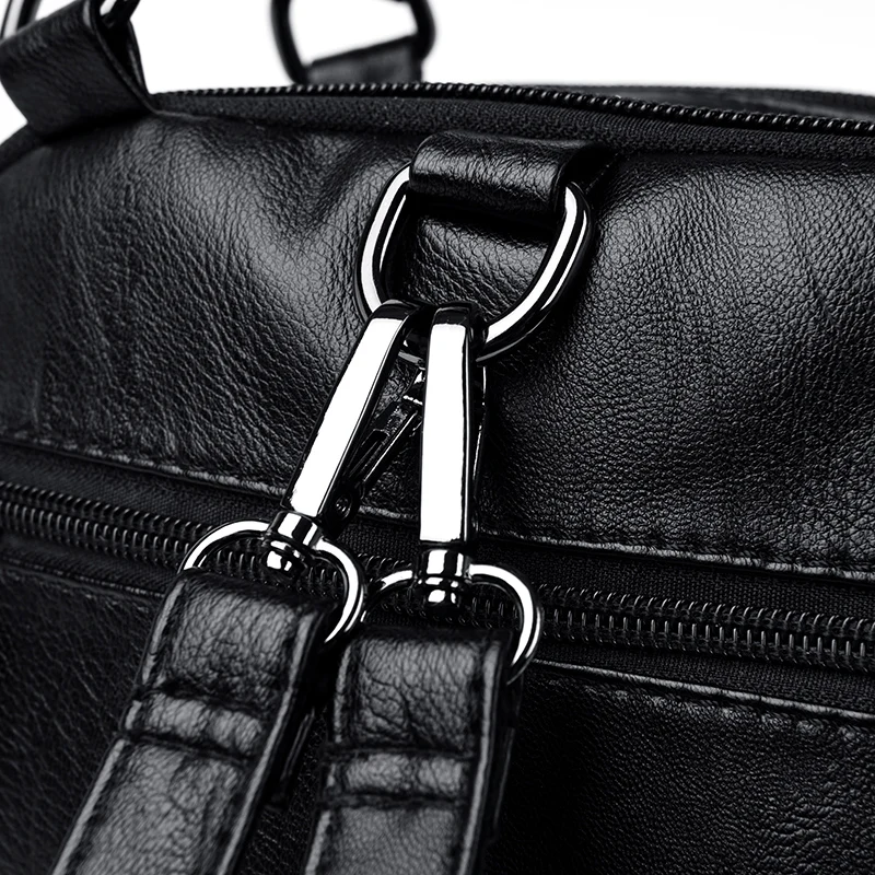 

Fashion Women Soft Leather Small Backpack Designers Brand Multifunction Solid School Bags for Teenage Girls Mochila Feminina