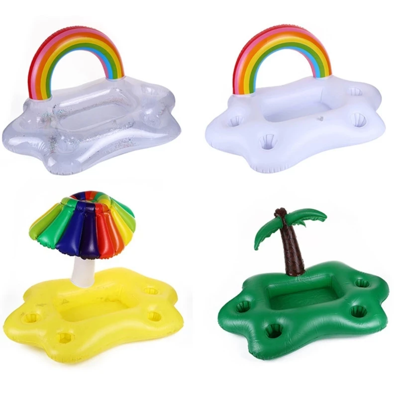

1Pc Inflatable Pool Float Rainbow Cloud Coconut Mushroom Swimming Pool Float Bathing Pool Toy Holder Party Decor Bar Coasters