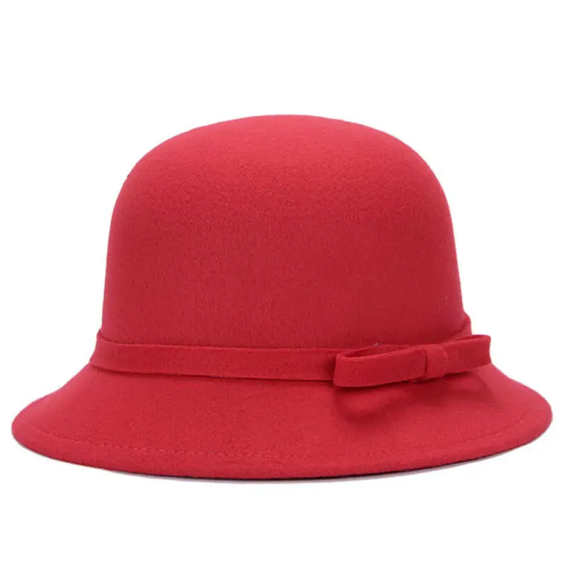 Модная женская шляпа фетровая Fedoras Bowler Dome с бантиком винтажная Кепка Prok Pie Chapeu de