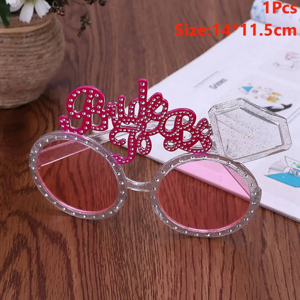 Bride Glasses Taoup, 1 шт., сетчатая белая роза, корона, вуаль, свадебные сувениры и подарки, принадлежности для вечеринки-девичника, для невесты - Цвет: Bride Glasses