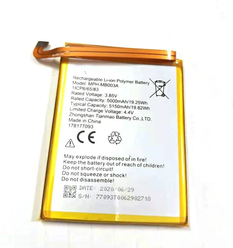 

5000mAh MPH-MB003A Battery High Quality for IDEMIA MPH-MB003A IDEMIA Identity & Security France FCC Wireless Applications