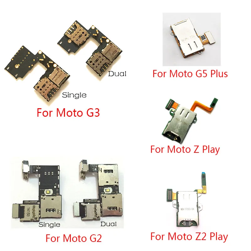 

SIM Card Holder Slot Socket Reader Tray Flex Cable For Moto G2 G3 G5 Plus Z Z2 Play SIM Card Flex