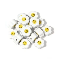 10pcslot 18mm smile face flower clay beads big size for bracelets earrings needlework diy jewelry making accessories