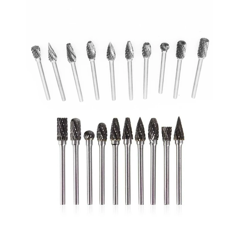 

A0KF Hard Alloy Metal Material 10 Pcs Carbide Rotary File Tungsten Steel Grinding Head Woodworking Wood Carving Tools