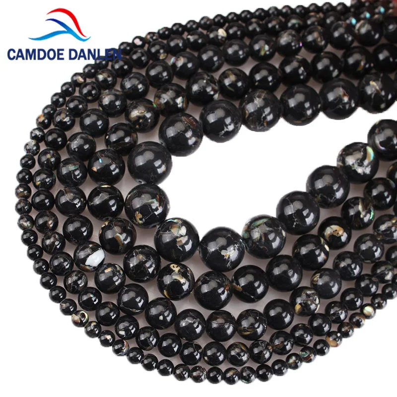 Бусины из натуральной ракушки Howlite бусины черной бирюзы черные круглые россыпью 4