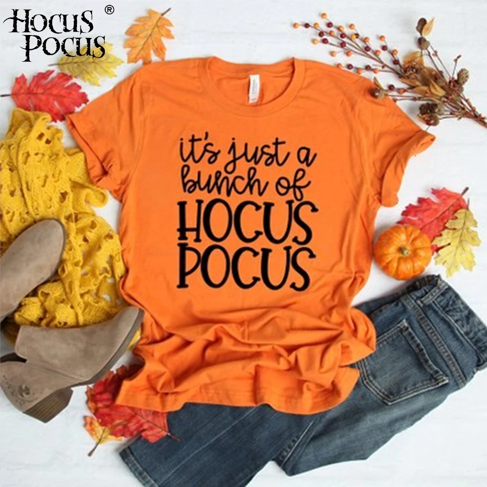 Женская футболка Hocus pocus топ на Хэллоуин шикарная классические топы для вечеринок