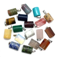 natural stone semi cylindrical pendant diy jewelry making combination exquisite charm necklace earring accessories wholesale