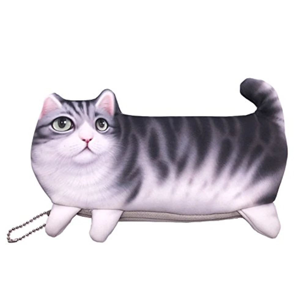 Новые милые кошельки для мелочи с принтом кота и лица детей студентов