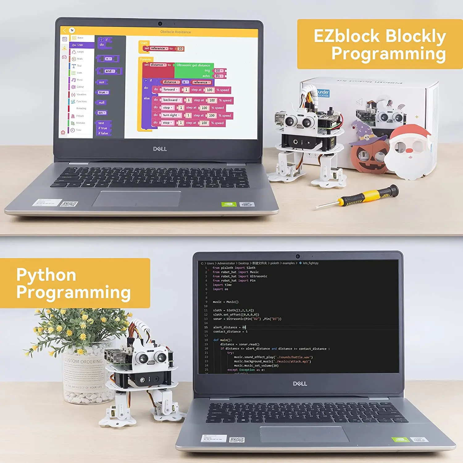 PiSloth AI Programmable Robot Kit for Raspberry Pi Dancing Obstacle Avoidance Object Following Sound Effect DIY Bionic | Электронные