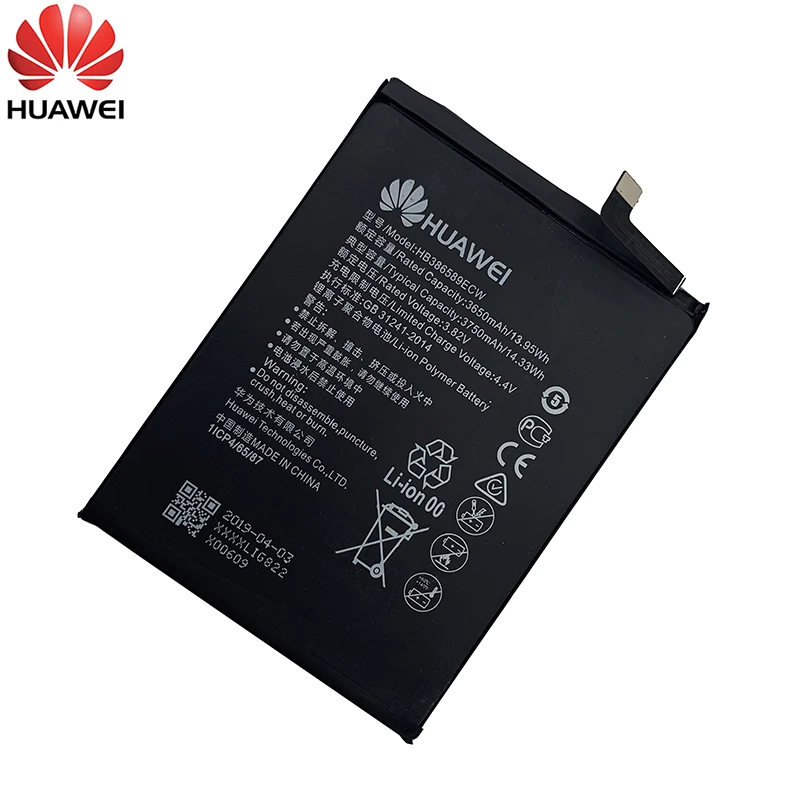 hua wei original hb386589ecw 3650mah for huawei p10 plus p10plus honor 8x view 10 v10 mate 20 lite nova 3 4 5t phone battery free global shipping