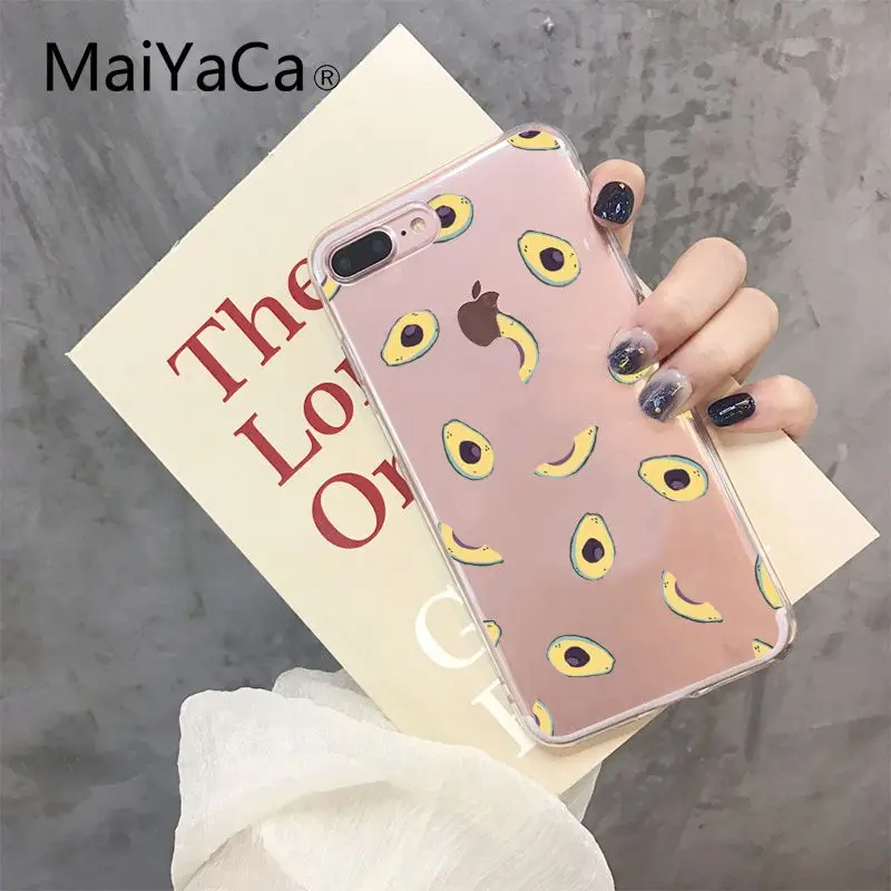 A14 Мягкий силиконовый чехол MaiYaCa с мультяшным рисунком авокадо из ТПУ для iPhone 8 7 6 6S Plus X XS MAX 5 5S SE XR 10 Fundas Capa - Цвет: A14