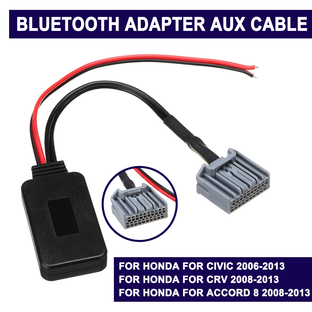 

Для Honda For Civic 2006-2013 для CRV для Accord 2008-2013 беспроводной для bluetooth Aux 4,0 адаптер кабель аудио приемник адаптер