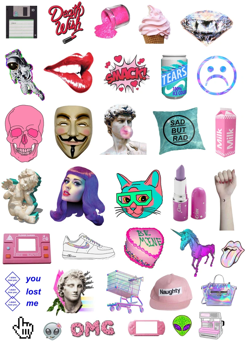 Наклейки 37 шт. наклейки с милыми рисунками аниме граффити панк водонепроницаемая