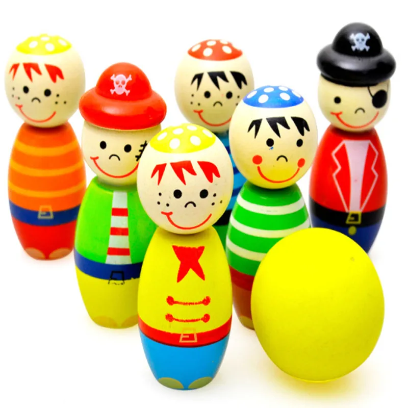 Деревянный шарик для боулинга родителей игры на открытом воздухе игрушки детей