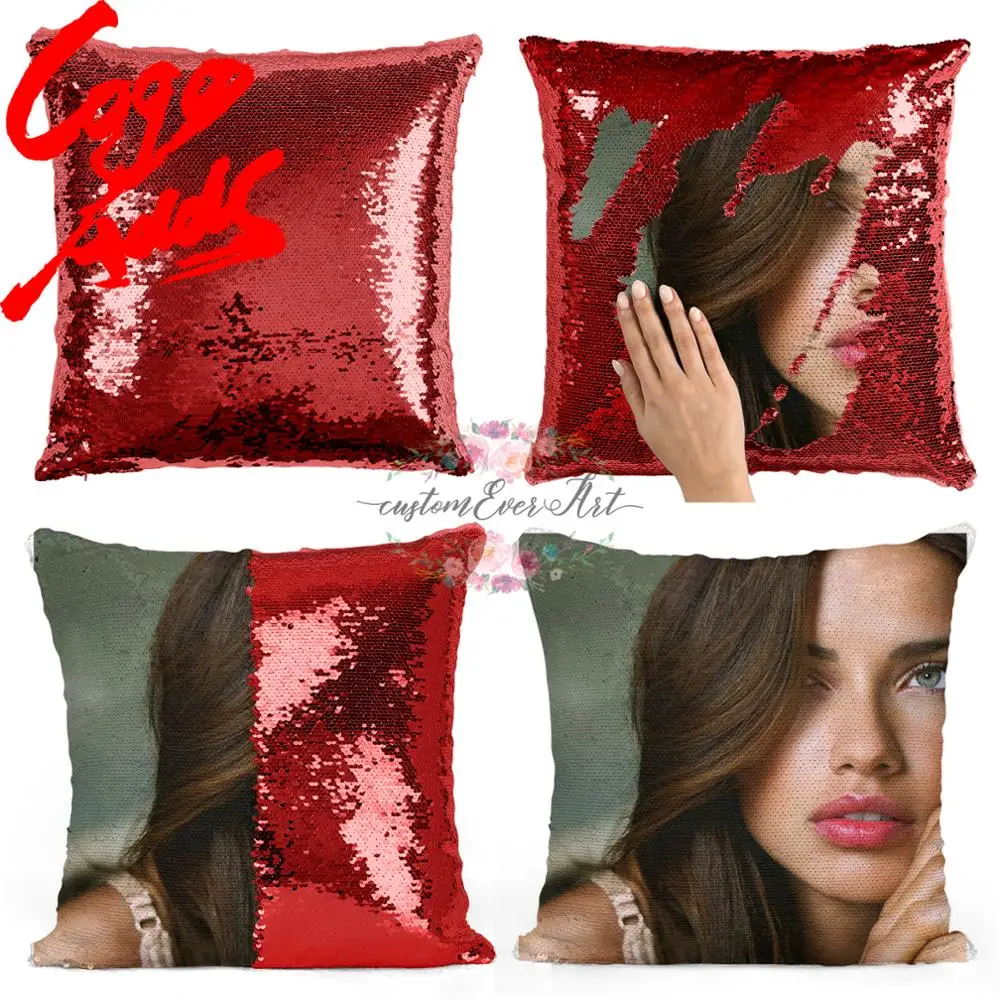 Подушка с блестками Адриана Лима | Наволочка Двухцветная подушка Подарок для нее