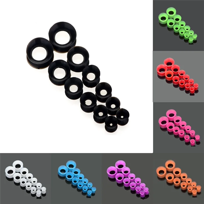 Силиконовые гибкие тонкие двойные расклешенные затычки для ушей Pinksee 12 шт./лот