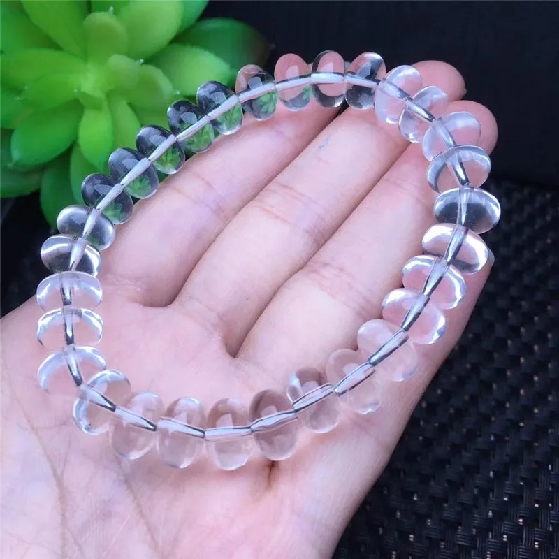 

1pc White Natural clear Crystal Bracelets Abacus Beads Lucky for Women Men Fresh Simple Crystal Energy Bracelets Jewelry