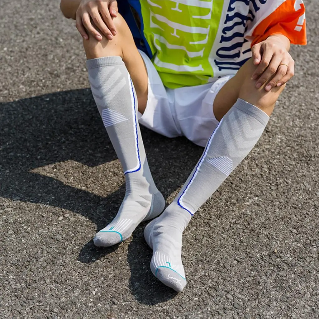 

2Pairs Professional Cotton Cycling Stockings Men Women Socks Basketball Accessories Thicken Non-slip Marathon Compression Scocks